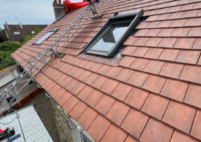 Réfection de toiture - nouvelles tuiles en place
